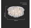 Dizajnové LED stropné krištáľové svietidlo D600 E14 VT-7970 (V-TAC)