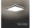 Dizajnové stropné LED svietidlo 18W 4000K 1490lm stmievateľné štvorcové čierne VT-7757