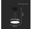 Dizajnové závesné LED svietidlo 12W 4000K 1280lm čierne VT-7765 (V-TAC)
