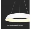 Dizajnové závesné LED svietidlo 48W stmievateľné TRIAK biele 4000K 5000lm VT-7755 (V-TA