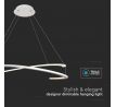 Dizajnové závesné svietidlo 48W LED 3000K 5150lm stmievateľné Triak biele 800*1200MM VT-