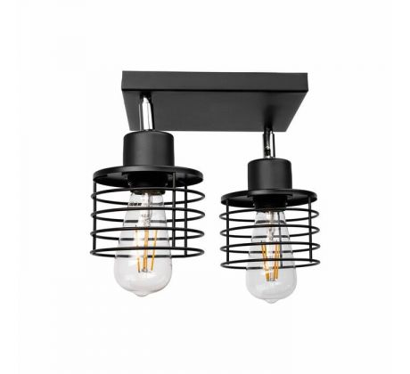 INástenné/stropné svietidlo, ISLA štvrcová zák.AD-LD-6387BE27M, 2x60W, E27, čierna  (ORNO)