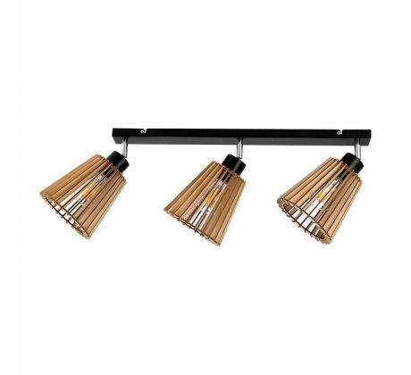 Nástenné svietidlo DELOS AD-LD-6406BE27D, 3x60W, E27, čierna/drevo (ORNO)