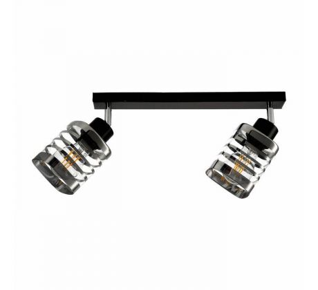 Nástenné/stropné svietidlo SIENA AD-LD-6419BE27SW, 2x60W, E27, čierna/sklo (ORNO)