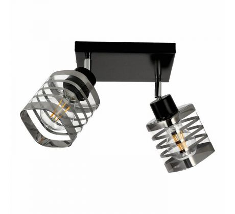 Nástenné/stropné svietidlo SIENA štvorcová AD-LD-6420BE27SW, 2x60W, E27, čierna/sklo (ORNO