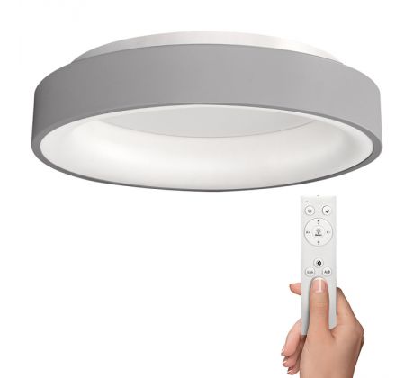 Solight LED stropné svetlo okrúhle Treviso, 48W, 2880lm, stmievateľné, s ovládačom, sivá