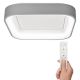 Solight LED stropné svetlo štvorcové Treviso, 48W, 2880lm, stmievateľné, s ovládačom, sivá