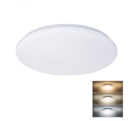 Solight LED stropné svietidlo PLAIN, 3CCT, 24W, 1920lm, 3000K, 4000K, 6000K, okrúhle, 38cm