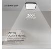 Stropné LED svietidlo 18W 3000K IP44 1830lm čierne štvorcové čip Samsung VT-8618 (V-TAC)