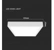 Stropné LED svietidlo 18W 6400K IP44 1530lm biele štvorcové VT-8618 (V-TAC)