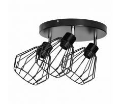 Stropné/nástenné svietidlo okrúhla základňa PINO AD-LD-6370BE27M, 3x60W, E27, čierna (ORNO
