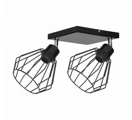 Stropné/nástenné svietidlo PINO štvorcová základňa AD-LD-6368BE27M, 2x60W, E27, čierna (OR