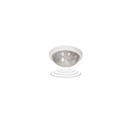 Svietidlo 7070T-ALFA/MS/PL, biele, číre sklo, mikrovlný senzor, 100W, E27, IP44, IK10, cle