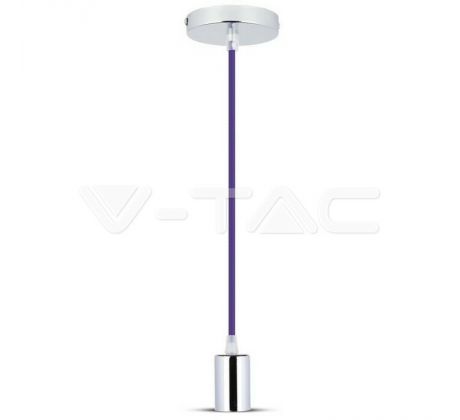 Závesné jednoduché svietidlo Chrome E27 fialové VT-7338 (V-TAC)