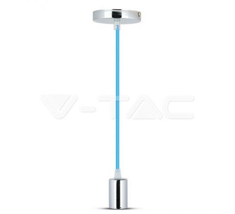 Závesné jednoduché svietidlo Chrome E27 modré VT-7338 (V-TAC)