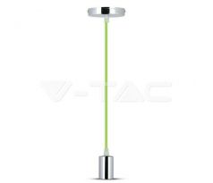 Závesné jednoduché svietidlo Chrome E27 zelené VT-7338 (V-TAC)