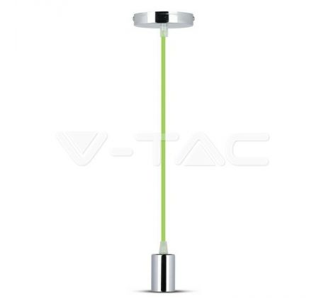 Závesné jednoduché svietidlo Chrome E27 zelené VT-7338 (V-TAC)