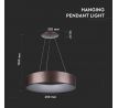 Závesné LED svietidlo okrúhle 20W, 3000K, 1500lm, stmievateľné, hnedé VT-25-1D (V-TAC)