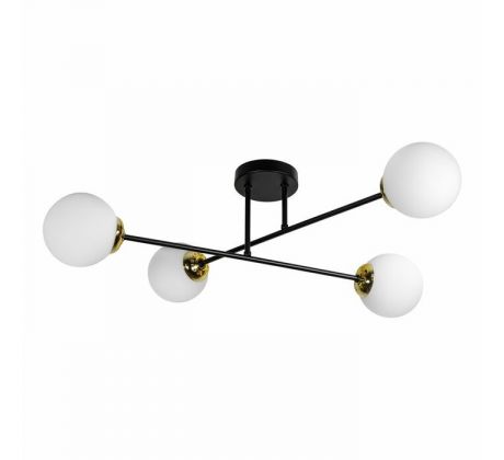 Závesné svietidlo LEIA 4P AD-LD-6438B-CE27SM, 4x60W, E27, čierna/zlatá (ORNO)