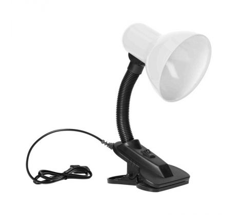 Malá biela lampa s klipom, E27 LATSA DL-3/W ORNO