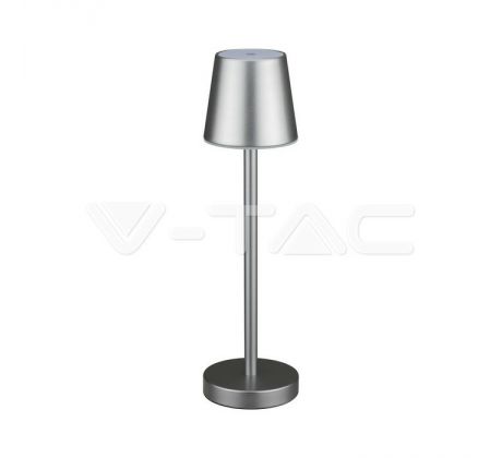 3W LED stolová lampa nabíjateľná dotykovo stmievateľná šedá 3000K VT-7703 (V-TAC)