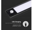 Nábytkové nabíjateľné LED svietidlo so senzorom 2,5W 4000K 260lm čierne VT-8142 (V-TAC)