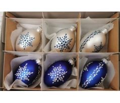 Sada 6 kusov sklenených veľkonočných vajíčok ornament 2