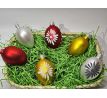 Sada 6 kusov sklenených veľkonočných vajíčok ornament 1 – svetla