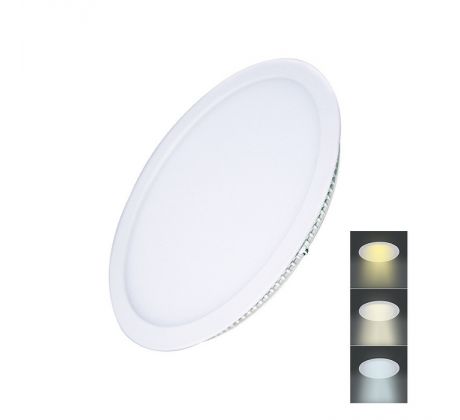 Solight LED mini panel CCT, podhľadový, 18W, 1530lm, 3000K, 4000K, 6000K, okrúhly