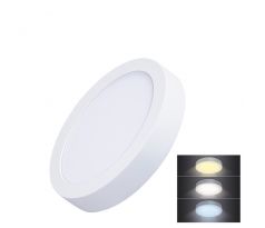 Solight LED mini panel CCT, prisazený, 12W, 900lm, 3000K, 4000K, 6000K, okrúhly