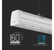 Lineárne LED svietidlo závesné 2x30° HL 50W, 4000K, 8000lm, hlavné, biele VT-4551D (V-TAC)