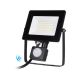 LED reflektor s PIR snímačom pohybu 30W 2400lm IP44 6000K, Alu+glass