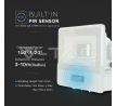 Reflektor LED so senzorom PRO 10W, 4000K, 735lm, biely VT-118S (V-TAC)