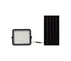 Reflektor LED solárny 10W, 4000K vymeniteľná batéria 3m drôt čierny 800lm, VT-80W (V-TAC)