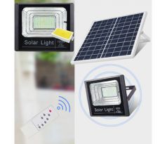 Reflektor LED solárny 16W, 4000K, 1050lm, komplet sada s panelom, čierny VT-40W (V-TAC)