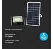 Reflektor LED solárny 35W, 4000K, 2450lm, komplet sada s panelom, čierny VT-100W (V-TAC)
