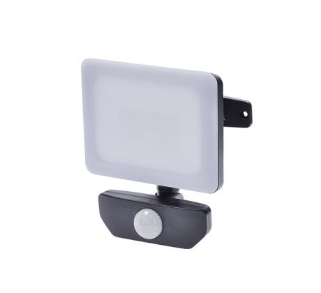 Solight LED reflektor Quick so senzorom, 10W, 850lm, 4000K, IP44, čierny