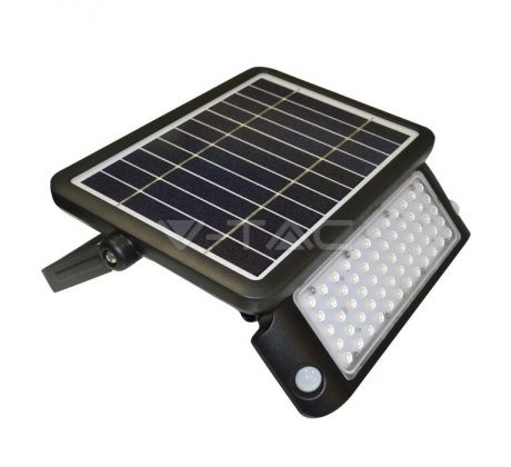 Svietidlo LED 10W, 4000K, 1100lm, IP65, PIR 180°, ABS/PC-čierna, VS-SOL, VT-787-10 (V-TAC)