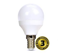 Solight LED žiarovka, miniglobe, 6W, E14, 4000K, 510lm, biele prevedenie