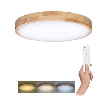Solight LED osvetlenie s diaľkovým ovládačom Solid Oak, 48W, 3360lm, 39cm, zmena chromatičnosti, stmievateľné