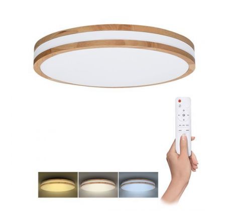 Solight LED osvetlenie s diaľkovým ovládačom Woody, 48W, 3360lm, 38cm, zmena chromatickosti, stmievateľné