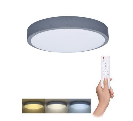 Solight LED osvetlenie s diaľkovým ovládačom Grey, 48W, 3360lm, 38cm, zmena chromatickosti, stmievateľné