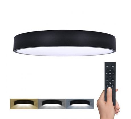 Solight LED osvetlenie s diaľkovým ovládačom LECCE, 50W, 3100lm, 40cm, zmena chromatickosti, stmievateľné, čierna