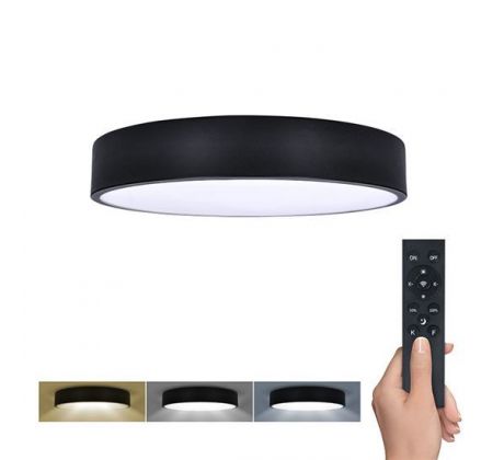 Solight LED osvetlenie s diaľkovým ovládačom LECCE, 36W, 2300lm, 30cm, zmena chromatickosti, stmievateľné, čierna