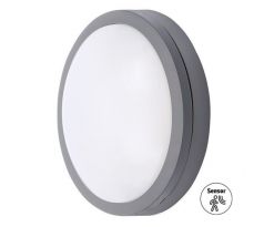 Solight LED vonkajšie osvetlenie so senzorom Siena, sivé, 20W, 1500lm, 4000K, IP54, 23cm