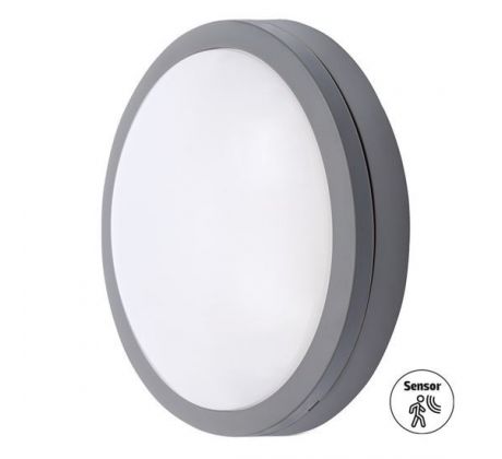 Solight LED vonkajšie osvetlenie so senzorom Siena, sivé, 20W, 1500lm, 4000K, IP54, 23cm