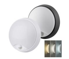 Solight LED vonkajšie osvetlenie so senzorom a nastaviteľnou CCT, 18W, 1800lm, 22cm, 2v1,biely a čierny kryt