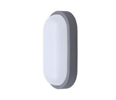 Solight LED vonkajšie osvetlenie oválne, 13W, 910lm, 4000K, IP54, 21cm, sivá farba