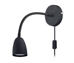 Solight LED nástenná lampička, stmievateľná, 4W, 280lm, 3000K, čierna