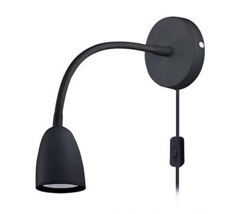 Solight LED nástenná lampička, stmievateľná, 4W, 280lm, 3000K, čierna